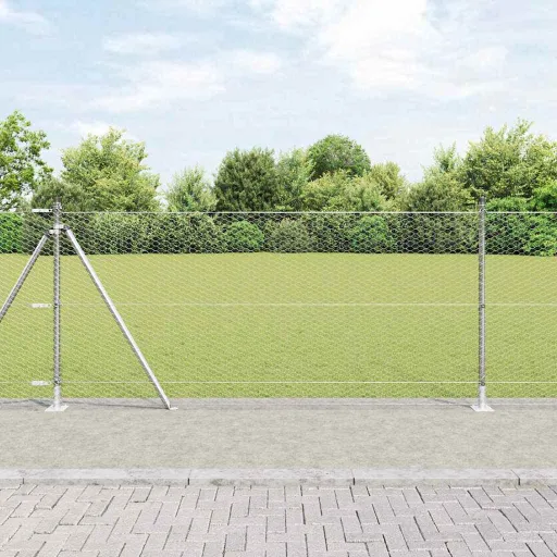 Poste de Valla Plateado 10 x 1 m (Malla de 25 mm) Acero