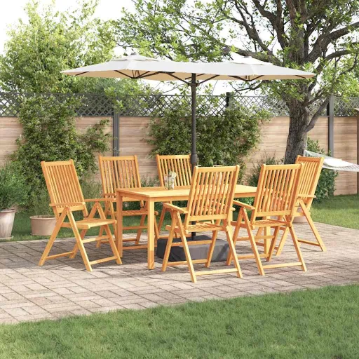 Conjunto de Comedor de Jardín   Marrón (7 pcs)