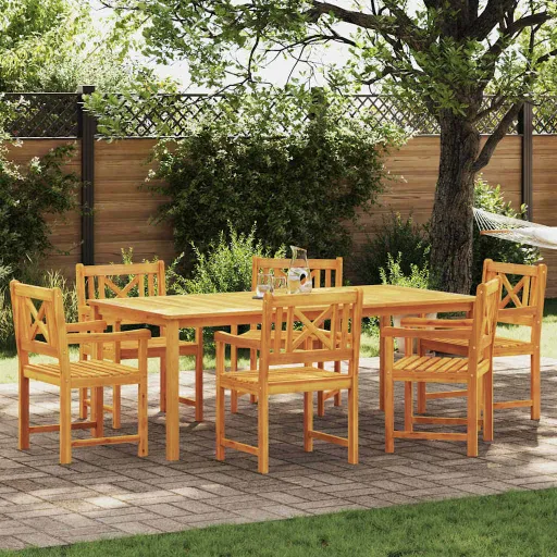 Conjunto de Comedor de Jardín   Marrón (7 pcs)