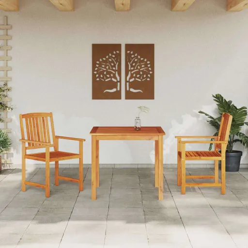 Conjunto de Comedor de Jardín   Marrón (3 pcs)