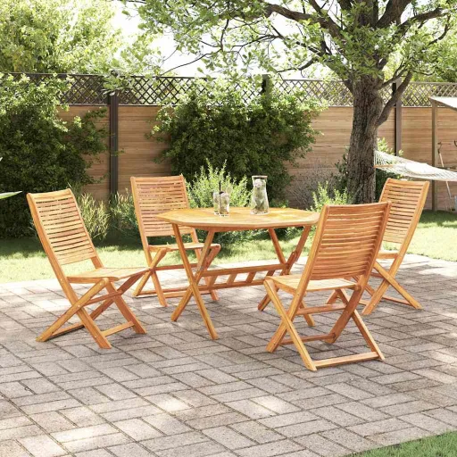 Conjunto de Comedor de Jardín   Marrón (5 pcs)