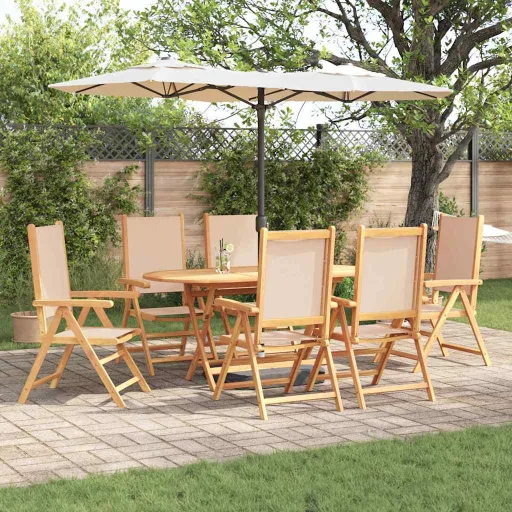 Conjunto de Comedor de Jardín   Beige (7 pcs)