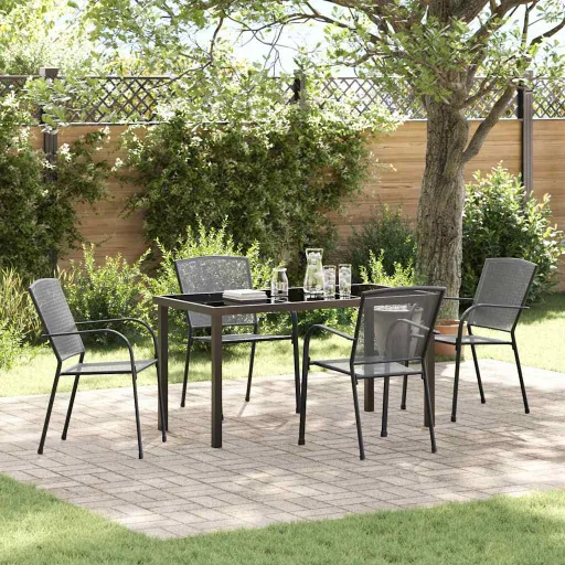 Conjunto de Comedor de Jardín   Antracita (5 pcs)