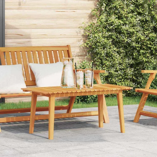 Juego de Comedor Para Exteriores Marrón Madera de Acacia Sólida