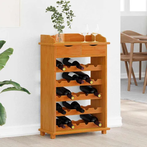 Estante de Vino Marrón 58 x 28 x 90 cm Madera de Pino Macizo
