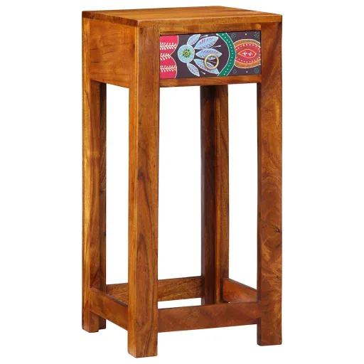 Mesa de Fin Floral Con Cajón Marrón 35 x 35 x 75 cm