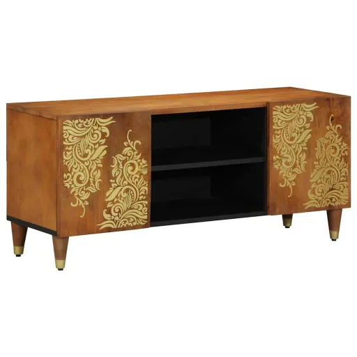 Mueble de TV Con Estante Marrón Miel 105 x 33 x 46 cm