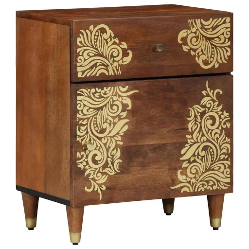Cabinet de Noche Con Puerta Marrón Miel 50 x 33 x 60 cm