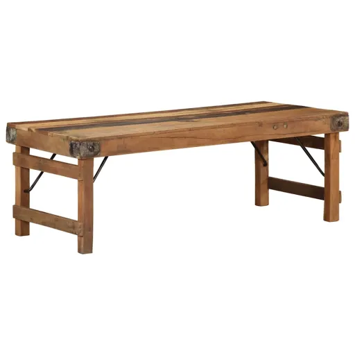 Mesa de Café Marrón 110 x 55 x 40 cm Madera Sólida Recuperada
