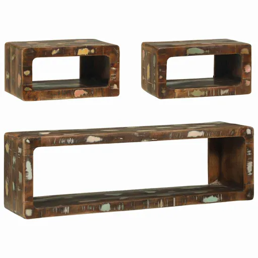 Conjunto de Mueble de TV   Madera Maciza Recuperada (3 pcs)