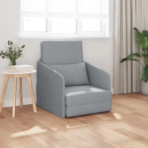 Sofá Cama 60cm Gris Claro Tela