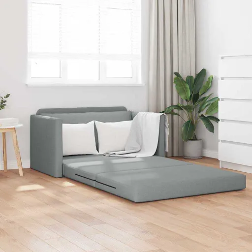 Sofá Cama 110cm Gris Claro Tela