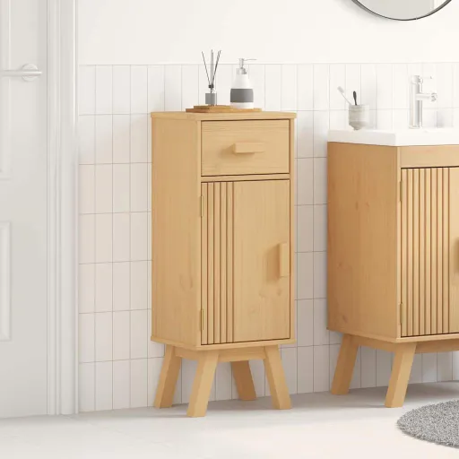 Mueble de Cuarto de Baño Con Cajón Olden Marrón 35 x 30 x 90 cm