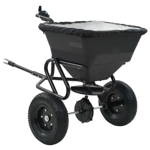 Carro Remolque Esparcidor de Sal PVC y Acero 125x74x79 cm 45 L