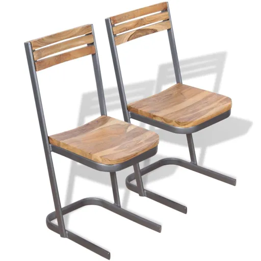 Sillas de Comedor 2 Uds Madera Maciza de Teca