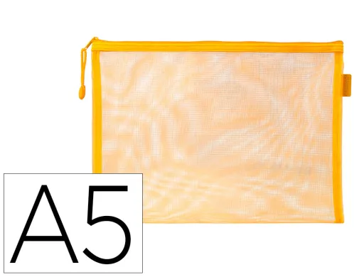Bolsa Zipper Bag Liderpapel Poliester Transpirable Multiusos Din a5 Amarillo