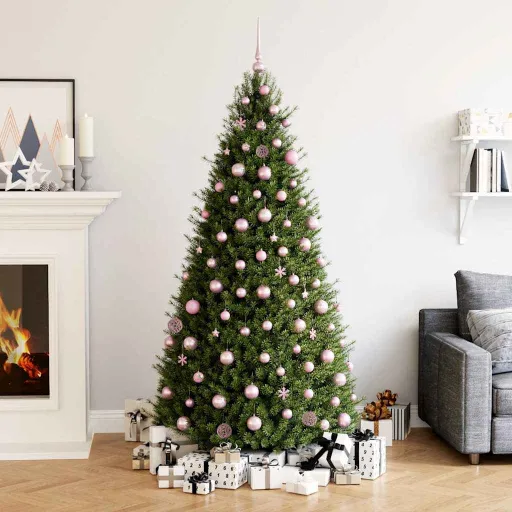 Juego de Bolas de Navidad 111 Pzas Poliestireno Rosa
