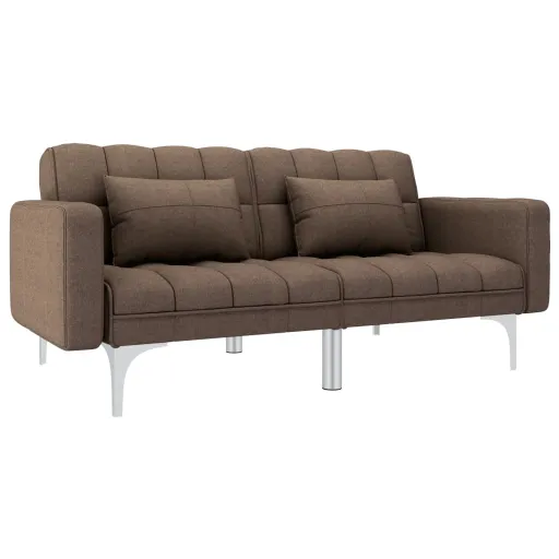 Sofá Cama de Tela Marrón