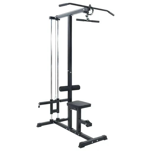 Máquina de Jalón al Pecho Manual Negro 110 x 70 x 187 cm