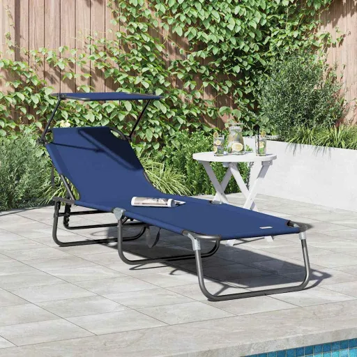 Tumbona Plegable Azul 190 x 57 x 81 cm Oxford