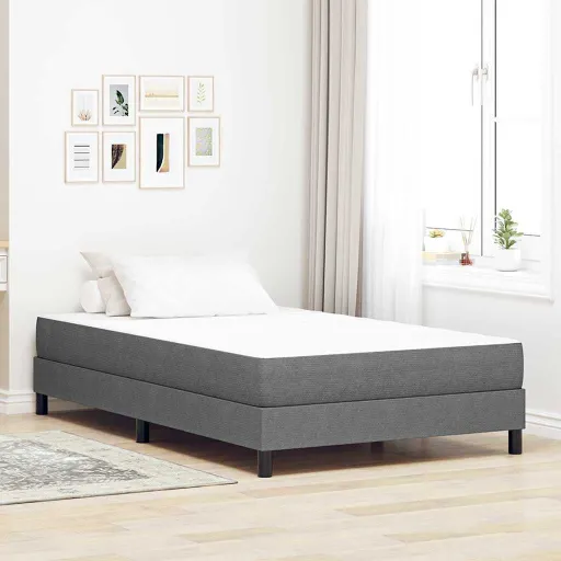 Colchón de Cama Con Colchón Gris Claro 120 x 190 cm Tela