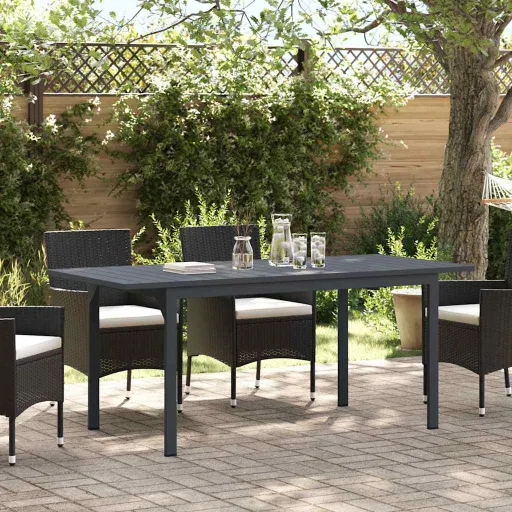 Mesa de Patio Antracita 180 x 80 x 74 cm