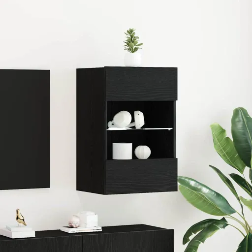 Conjunto de Mueble de TV Negro 40 x 30 x 60,5 cm