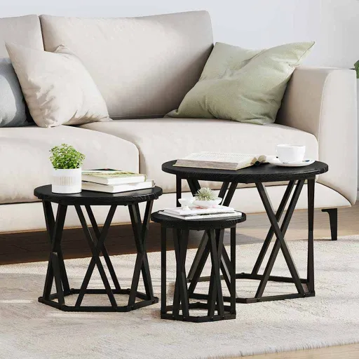 Mesa Lateral Nido   Roble Negro (3 pcs)
