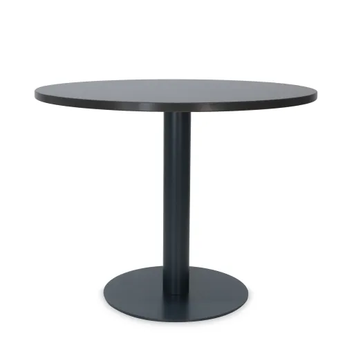 Mesa de Reunión Redonda 1000x750 mm – Tapa Negra en Melamina, Estructura Antracita