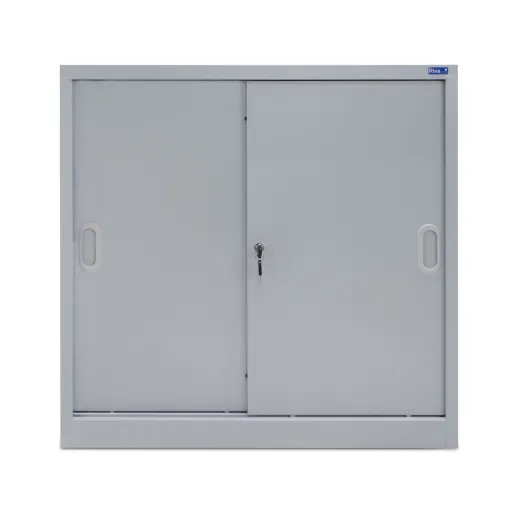 Armario Metálico de Oficina Con Puertas Correderas 800x800x420mm Gris – IND