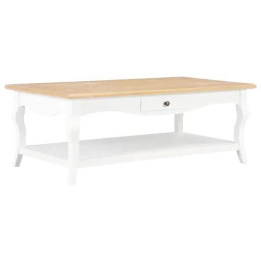 Mesa de Centro de MDF Blanca 110x60x40 cm