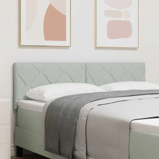 Cabecero LED Con Cabecera Gris Claro 160 cm Cuero Sintético