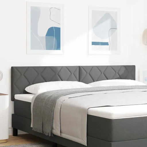Cabecero Con Luces de Tiras LED Con Cabecera Gris 180 cm Tela