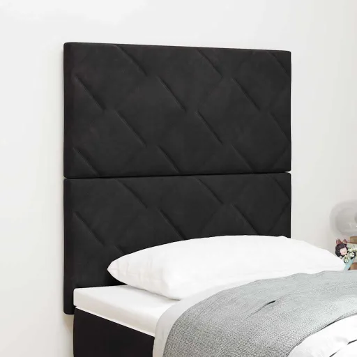 Cabecero LED Con Cabecera Negro 80 cm Cuero Sintético