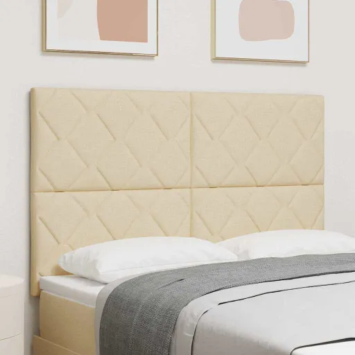 Cabecero Con Luces de Tiras LED Gris Claro 144 cm Tela