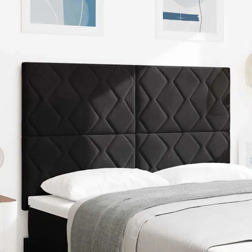 Cabecero LED Con Cabecera Negro 160 cm Cuero Sintético