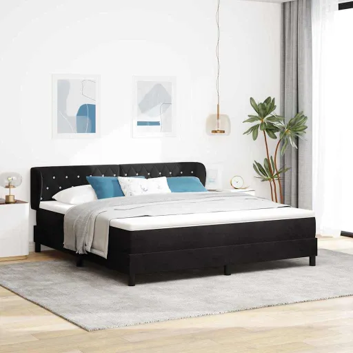 Cama Con Somier y Colchón Gris Oscuro 80x200 cm Terciopelo