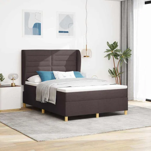 Cama Con Somier y Colchón Gris Oscuro 90x190 cm de Tela