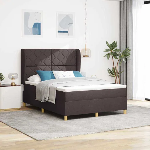 Cama Con Somier y Colchón Gris Oscuro 90x190 cm de Tela
