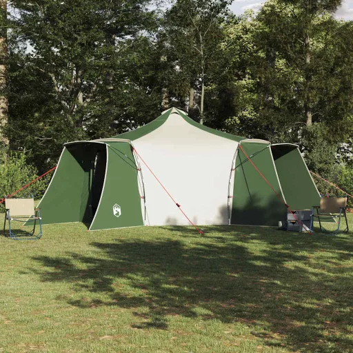 Carpa Tipi Con Techo Verde y Beige 492 x 492 x 275 cm Tela