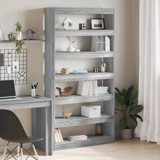 Librería Gris Sonoma 100 x 30 x 198 cm Madera de Ingeniería
