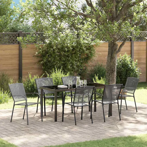 Conjunto de Comedor de Jardín   Antracita (7 pcs)