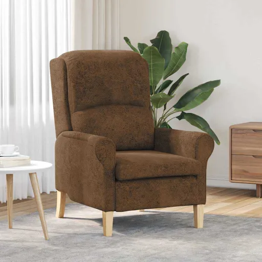 Sillón Marrón 76 x 94 x 102 cm Cuero Sintético