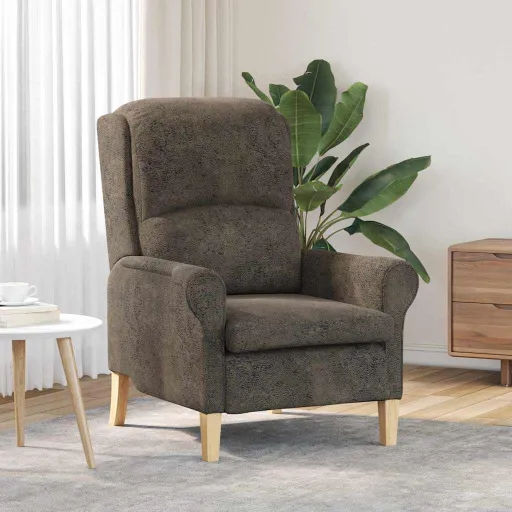 Sillón Gris Oscuro 76 x 94 x 102 cm Cuero Sintético