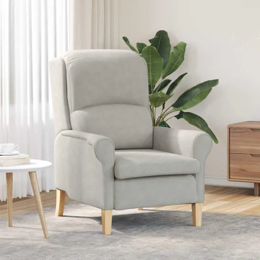 Sillón Gris Claro 76 x 94 x 102 cm Microfibra