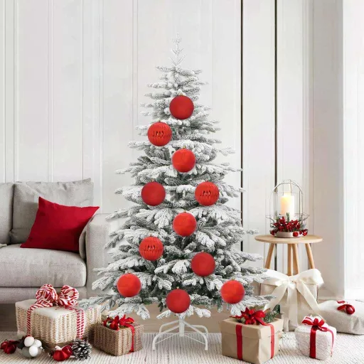 Juego de Esferas Navideñas XL   Rojo Plástico (9 pcs)
