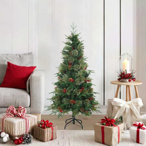 Árbol de Navidad Artificial Con Ramas Articuladas Verde 120 cm