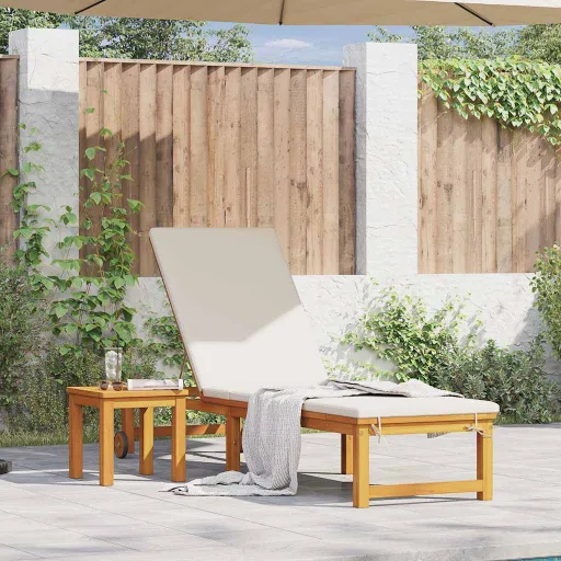Tumbona   Marrón 35 x 35 x 34cm Madera Maciza de Acacia (2 pcs)