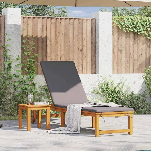 Tumbona   Marrón 35 x 35 x 34cm Madera Maciza de Acacia (2 pcs)