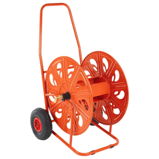 Carrito Carrete Para Manguera de 140 m 3/4" Acero